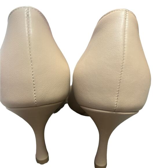 Kahmune Nude Becky Napa Leather Classic 70mm Pointed Toe Comfort Pump New 40 - Picture 5 of 9